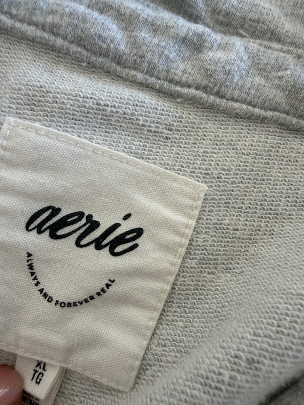 aerie Light Gray Button-Neck Pullover XL - Picture 5 of 5